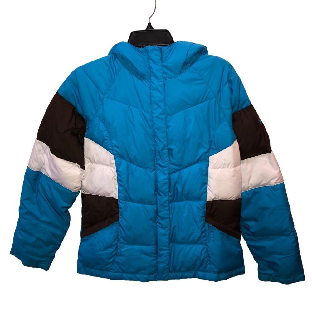 Columbia Kids Youth Size 14 16 Blue Full Zip Hooded Insulated Puffer Jacket